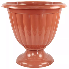 Вазон пластик&nbsp;&nbsp;Жасмин 12л на низкой ножке коричневый /М1557/