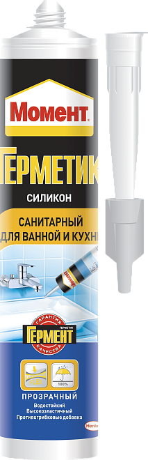 Герметик силиконовый Момент санитарный прозрачный 280мл /665652/