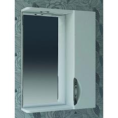 Шкаф зеркальный Галлао 2 (Джика) белый подсветка правый 60*15*70