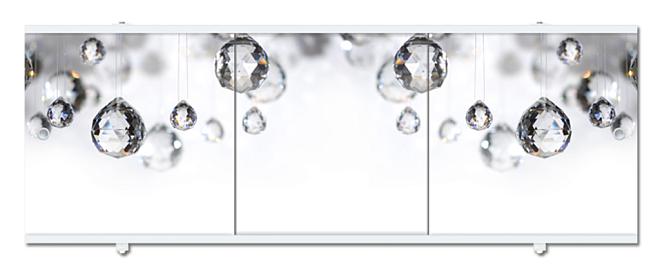 Экран для ванны 1,7м Premium Collection монохром/хрустальный 