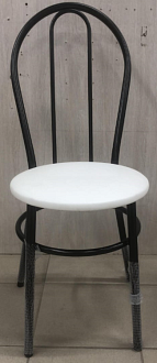 Стул Венеция эконом белый с каркасом темный мусс без мягкой спинки