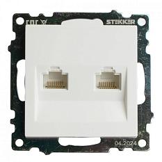 Stekker Катрин белая розетка 2сп компьют GLS00-7109-01 50003