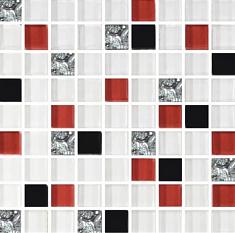Мозаика Росмозаика 458 микс белый-красный-черный 30*30