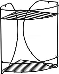 Полочка угловая двухярусная черная FOR-RUS024BL
