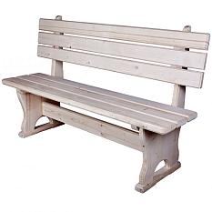 Скамья осина 1200*330*770мм со спинкой