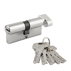 Личинка для замков ZЛПВ-90мм/AL ЛПВ-90мм ЭКО 45*45 хром ключ-вертушка перфор 5 ключей