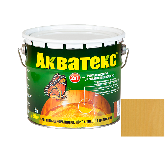 Тонирующий антисептик алкидный Рогнеда Акватекс сосна 9л 