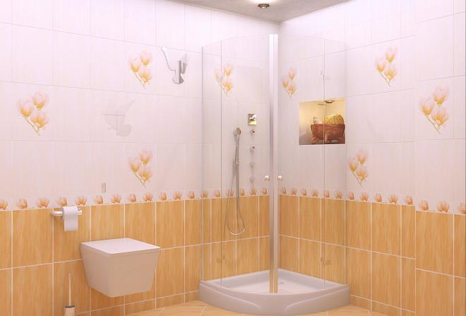Керамическая плитка стена Керамика-Волга Крема бежевая 25*35 низ ///