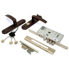 Зам скоб изд замок врезной ЗВ 9-8/13&nbsp;&nbsp;88010 правый 3кл медный антик 3 ригеля задвижка