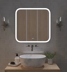 Зеркало Стив2 700*685 сенсорный выключатель+подогрев