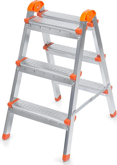 Стремянка стальная двухсторонняя 3 ступени 60см