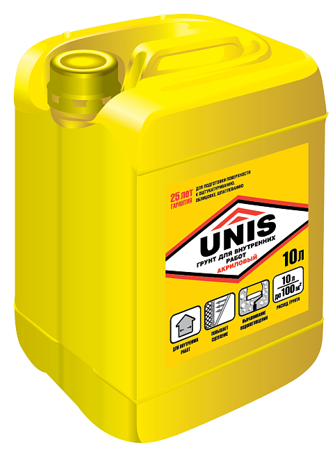 Грунтовка для внутренних работ Юнис 10л /75/