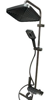 Душевая система Dominion HS1055F-GA /смеситель стойка лейка шланг/ черный