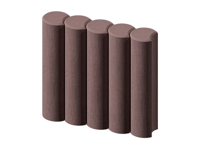 Бордюр вибропрессованный Палисад круглый коричневый стандарт 120*150*500мм Тула