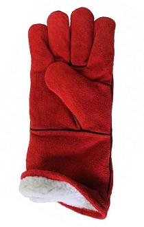 Краги сварщика спилковые с искусственным мехом