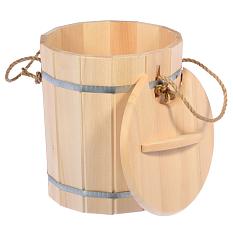 Запарник 16л липа с ручками с крышкой 