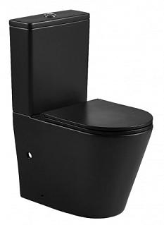Унитаз-компакт Азарио AZ-2149-МВ черный н/п+сиденье микролифт+кноп арм в825*д605*ш380