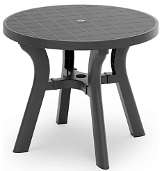 Стол садовый пластик круглый Атлант 900*750мм графит /М8820/