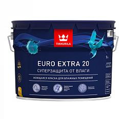 Краска в/д моющаяся 9л Euro Extra-20 Тиккурила для влажных помещений белая матовая