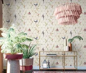 Обои Палитра ТС виниловые на флизелине горячего тиснения 1,06*10м 72063-21 Топ с птицами из бархата /6/ 