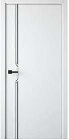 Дверное полотно экошпон Минимал4 белый+графит ДГ 200*70 глухое