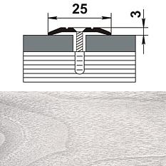 Порог стык ПС01.900.106 0,9м 25*3мм ясень белый/6/