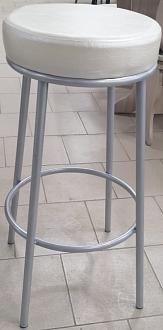 Стул-табурет Пуф барный Альфа жемчуг печать с каркасом хром