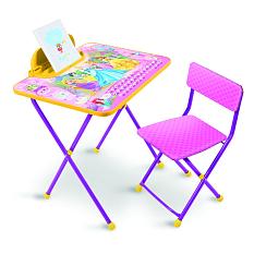 Набор детский принцесса Дисней 2 стол+стул розовый