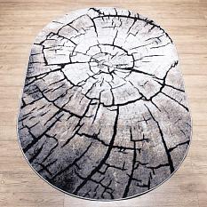 Ковер Лайла де Люкс 1,2*1,7 15751_10744 сер ОВАЛ /Абстр/