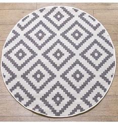 Ковер Лайла де Люкс 1,2*1,2 15767_10714 сер КРУГ /Абстр/