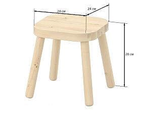 Мебель стул-табурет деревяный детский Флисат ш240г240в280 /097.02.35/