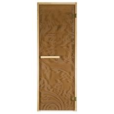 Дверь для бани стекло Эдем 1900*700мм коробка+петли и ручка