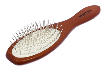 Расческа деревянная 225*60*35мм массажная овал металл зубчики /51005/