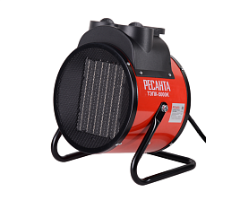 Тепловая пушка электрическая тэн 400В 5/2,5кВт кругл 400м3/ч 335х252х355мм 4,3кг ТЭП-5000К Ресанта 