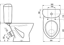 Бачок для унитаза Версия белый в410*д188*ш385 (подходит для Вест)