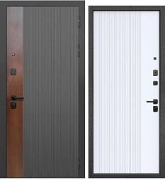 Дверной блок метал 9 Вертикаль-1 205*86 1,4мм левая белая 2 замка