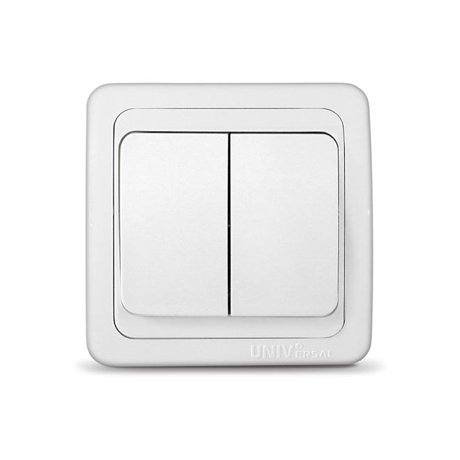 Валери белый выключатель 2сп В0023/10/