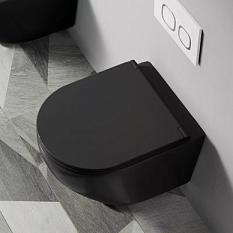 Унитаз Azario Grado AZ-0046N-MB черный подвесной+сиденье с микролифтом