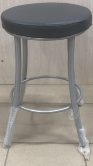 Стул-табурет Кухонный серый полимер с каркасом светлый мусс