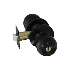 Защелка врезная ЗШ-01/607 ET ЭКО шар черн ключ Нора/Isparus