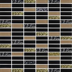 Мозаика Росмозаика 1084 микс черный-белый-золото 30*30
