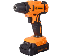 Аккумуляторная дрель Вихрь 20В ДА-20Л-2К 2 Li-ion акк 2,0А/час 1400об/мин 50Нм 10мм 1,3кг кейс 72/14/67