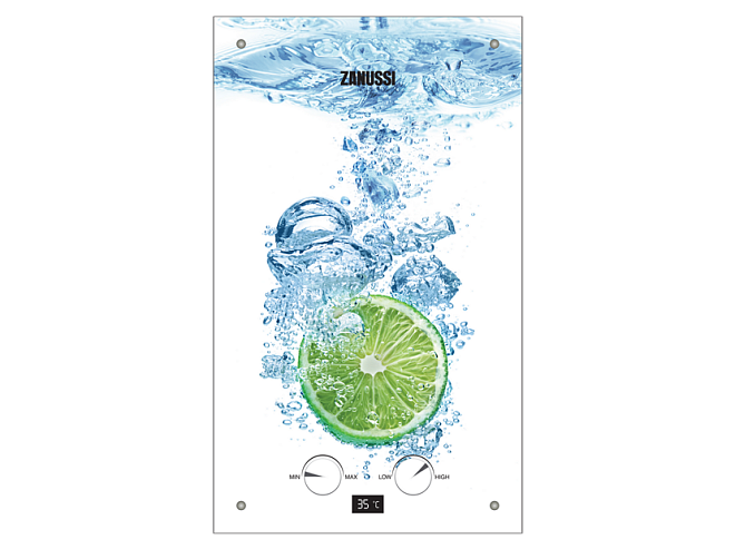 Колонка газовая автомат Zanussi GWH 10 Fonte 18,5кВт Glass Lime 