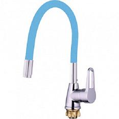 Смеситель G.Lauf елка ZOP4-F045X хром+гибкий гусак голубой UCG-3257BU&nbsp;&nbsp;