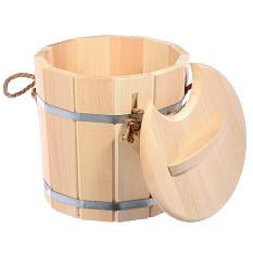 Запарник  9л липа с ручками с крышкой 