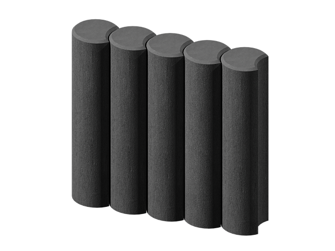 Бордюр вибропрессованный Палисад круглый черный стандарт 120*150*500мм Тула