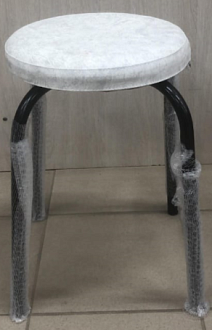 Стул-табурет Фабрик бел мрамор с каркасом черный матовый