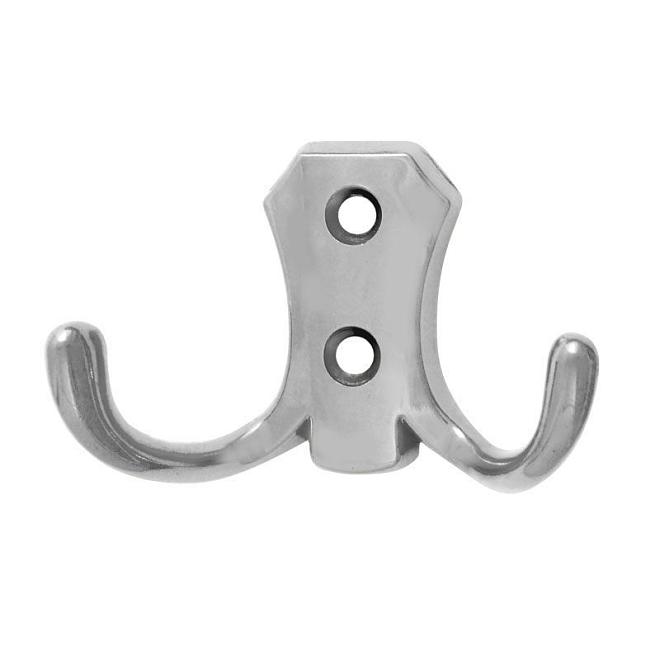 Крючок №10/16/3021В 2-х рожковый 47х75 хром