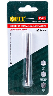 Сверло алмазное 6мм по керамограниту и мрамору Fit 35493