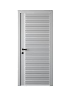 Дверное полотно экошпон Лайн 10 шагрень белая ДГ 200*60 глухое черный молдинг